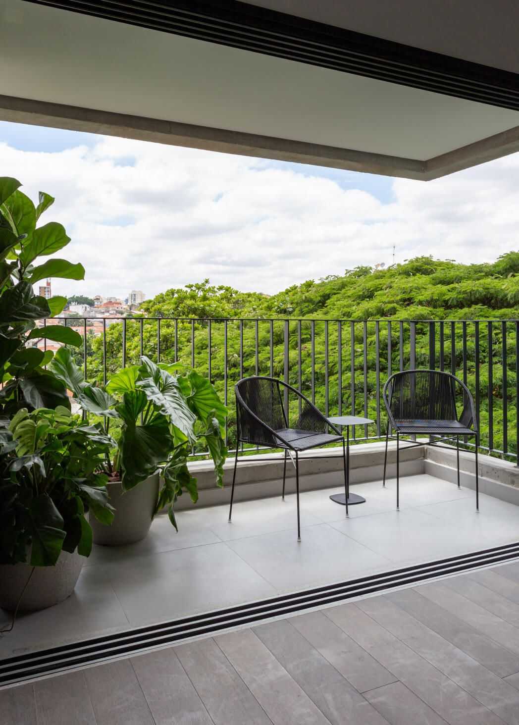 Varanda do apartamento decorado Nido
